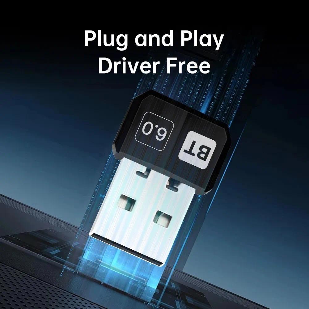[Sẵn sàng] Bộ thu Bluetooth Bộ chuyển đổi USB Bluetooth 6.0 không dây cho chuột Laptop Keyborad Bộ thu âm thanh nhạc Phụ kiện PC