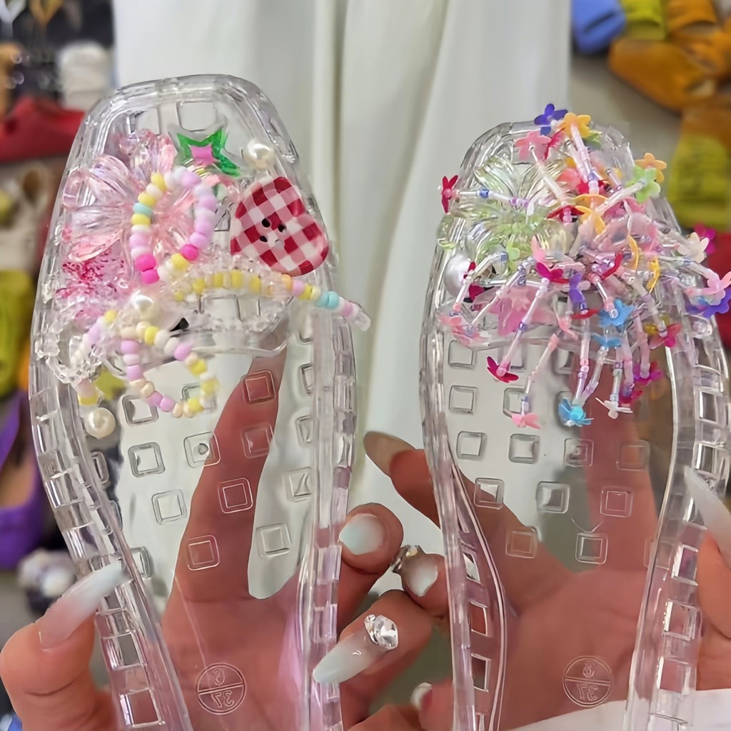 Giày Jelly Giày Hoa DIY Phụ Kiện Pha Lê Giày Hoa