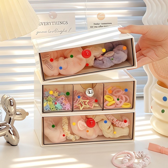 Hộp đựng đồ để bàn kiểu Hàn Quốc, sắp xếp trang sức và vật dụng lặt vặt, dùng cho ngăn kéo