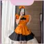 Váy trang phục hầu gái bí ngô Lolita quyến rũ với tất
