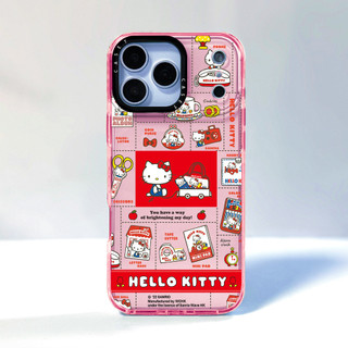 Phim Hoạt Hình Hello Kitty Miếng Dán Kỳ Nghỉ Ốp Lưng Tương Thích Cho IPhone 12 13 14 15 16 17ProMax 1213Mini CoverX XR XSMax Silicone Mềm Trong Suốt SE 2022 6 7 8 Plus 17 AIR Vỏ Chống Sốc