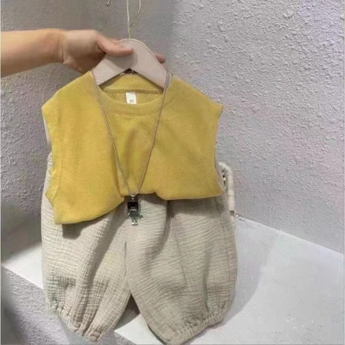 Bé Áo Vest Bộ Mùa Hè Phong Cách Mới Bé Trai Mùa Hè 2 Bộ Trẻ Em Mùa Hè Quần Áo Quần Cắt