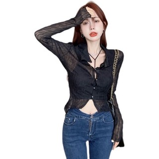 Áo Sơ Mi Mỏng Mùa Hè Nữ Niche Slim Áo Sơ Mi Dài Tay Mới Top