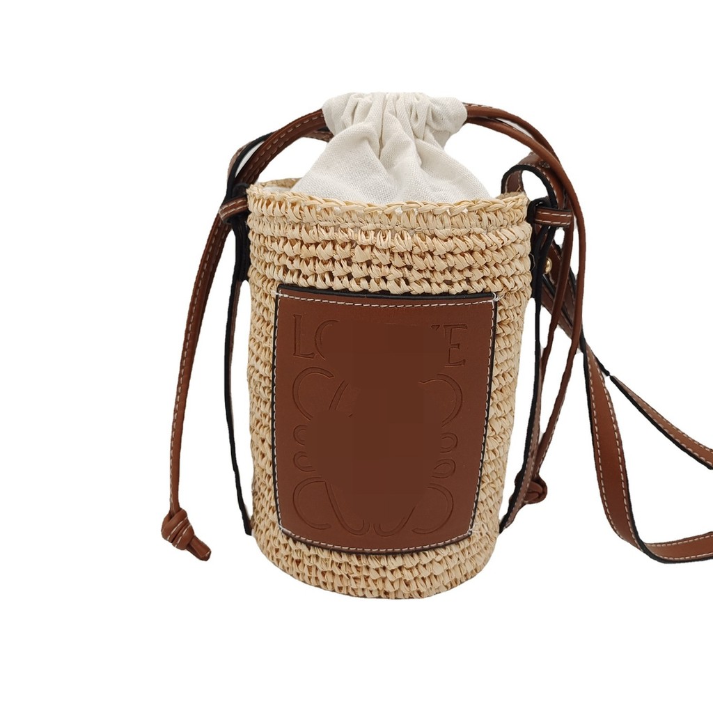 Túi đựng rơm thùng dệt Raffia Túi xách đeo chéo một vai phù hợp cho kỳ nghỉ