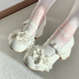 Throbbing Tình Yêu Bài Thơ Ngón Tròn Ren Ba Hố Phù Hợp Với Mary Jane Hàng Ngày Mềm Mại Cô Gái Dễ Thương lo Giày