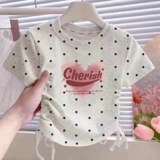 Áo thun tay ngắn bé gái mùa hè cotton hoạt hình