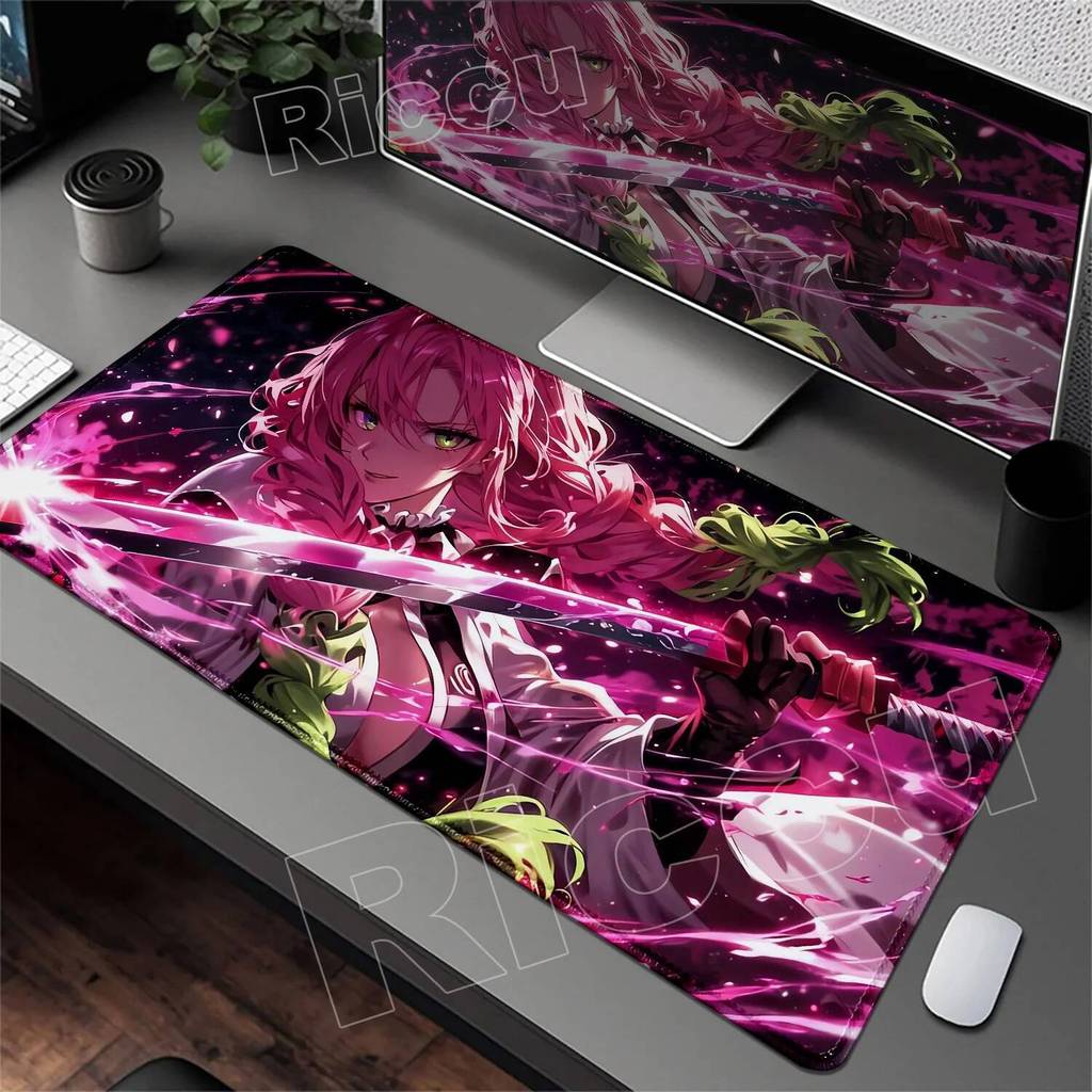 Kanroji Mitsuri Hoa Bướm Chuột Miếng Lót Laptop Anime Bàn Phím PC Demon Slayer Chơi Game Mousepad 900x400 Kochou Shinobu Bàn Thảm