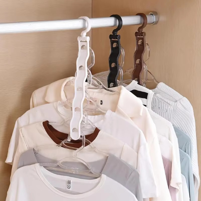 [1 ~ 5 CÁI] Móc treo quần áo kết nối với thiết kế 5 lớp Giá lưu trữ tủ quần áo Tiết kiệm không gian Móc hạng nặng Phụ kiện sắp xếp tủ quần áo trường học tại nhà