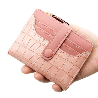 MONICOO Retro Họa Tiết Cá Sấu Ngắn Ví Nữ Mỏng Dung Tích Lớn Nhiều Khe Cắm Thẻ Ví Đựng Tiền Xu Túi Tài Liệu Khóa Ví