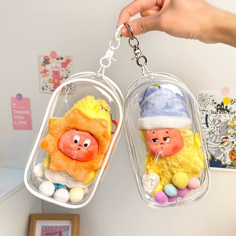 18CM Chúng Tôi Là Twinkle Twinkle Series Búp Bê Ốp Lưng Đa Năng Trong Suốt Chống Thấm Nước Bảo Vệ Búp Bê Sang Trọng HD Trong Suốt Hộp Bảo Quản Vinyl Hình Mặt Dây Chuyền Túi