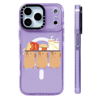 Phim Hoạt Hình Ba Capibara Lift Hamburg Ốp Lưng Sạc Từ Tính Không Dây Tương Thích Cho IPhone 12 13 14 15 16 17 ProMax Cover 17 AIR Silicone Mềm Trong Suốt Ốp Lưng Chống Sốc