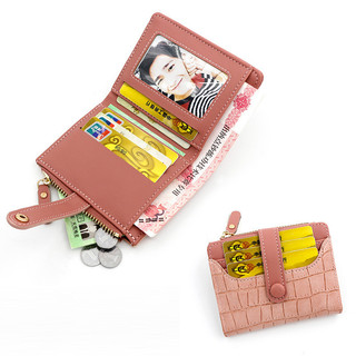 MONICOO Retro Họa Tiết Cá Sấu Ngắn Ví Nữ Mỏng Dung Tích Lớn Nhiều Khe Cắm Thẻ Ví Đựng Tiền Xu Túi Tài Liệu Khóa Ví