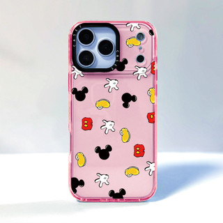 Phim Hoạt Hình Mickey Cử Chỉ Miếng Dán Tương Thích Cho IPhone 12 13 14 15 16 17ProMax 12 13Mini Cover X XR XS Max Silicone Mềm Clear SE 2022 6 7 8 Plus 17AIR Vỏ Chống Sốc