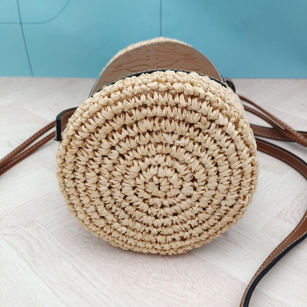 Túi đựng rơm thùng dệt Raffia Túi xách đeo chéo một vai phù hợp cho kỳ nghỉ