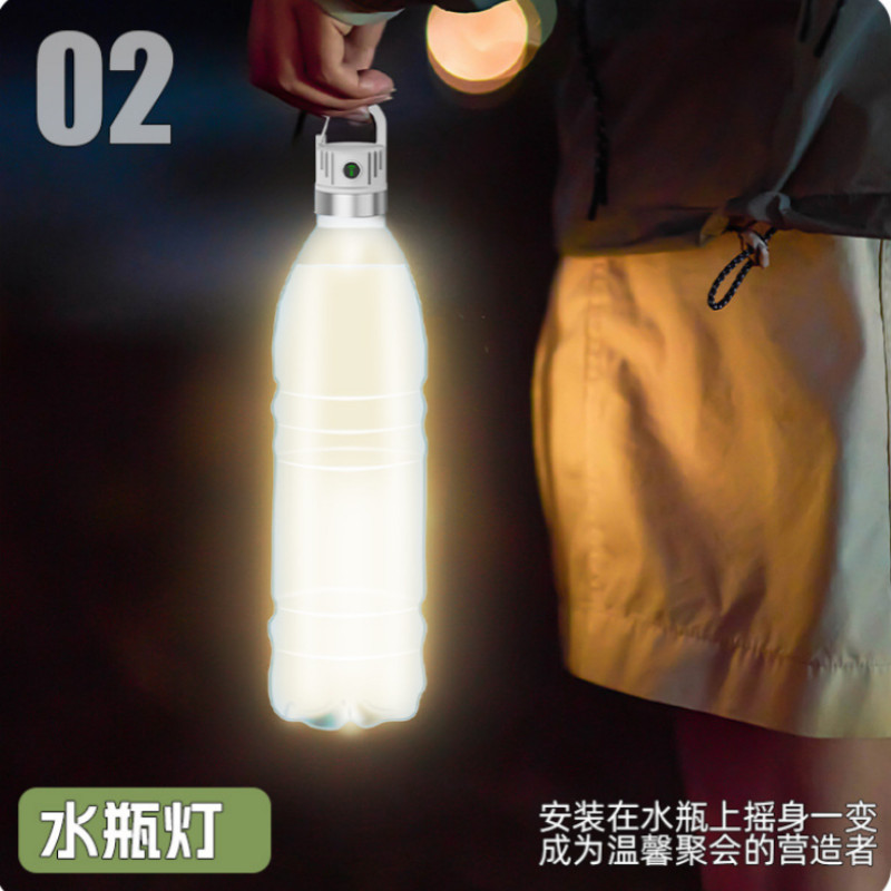 2 Chiếc Nắp Chai RGB Ánh Sáng Type-C, Chống Nước - Đèn Pin Mini cho Cắm Trại và Trang Trí Ramadan