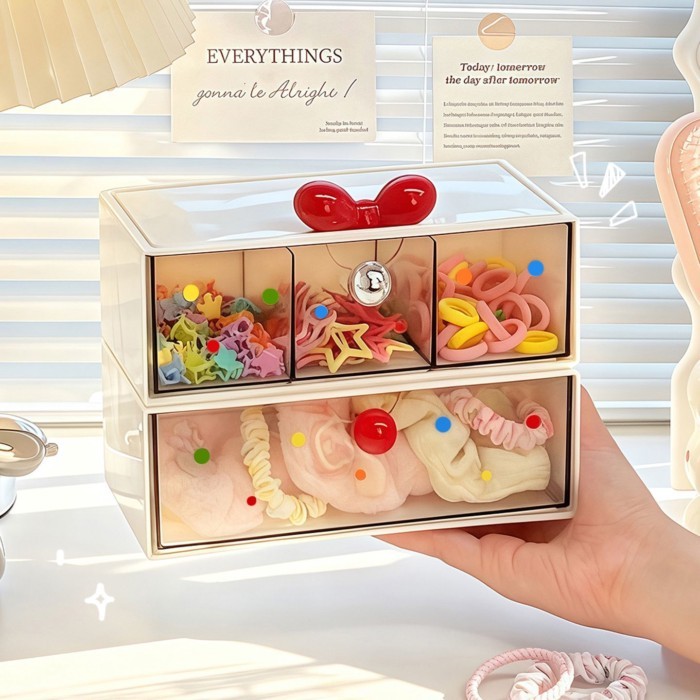 Hộp đựng đồ để bàn kiểu Hàn Quốc, sắp xếp trang sức và vật dụng lặt vặt, dùng cho ngăn kéo
