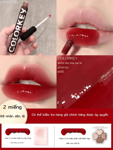 ( rẻ mà chất lượng) Son bóng Colorkey Little Black Air Velvet Matte Mirror Water Gloss Lipstick son