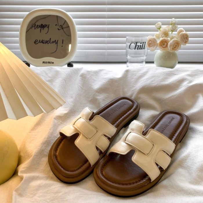 Dép xỏ ngón đế phẳng đi nghỉ mát cho nữ, dép đi biển đế bằng, dép thông thường