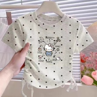 Áo thun tay ngắn bé gái mùa hè cotton hoạt hình