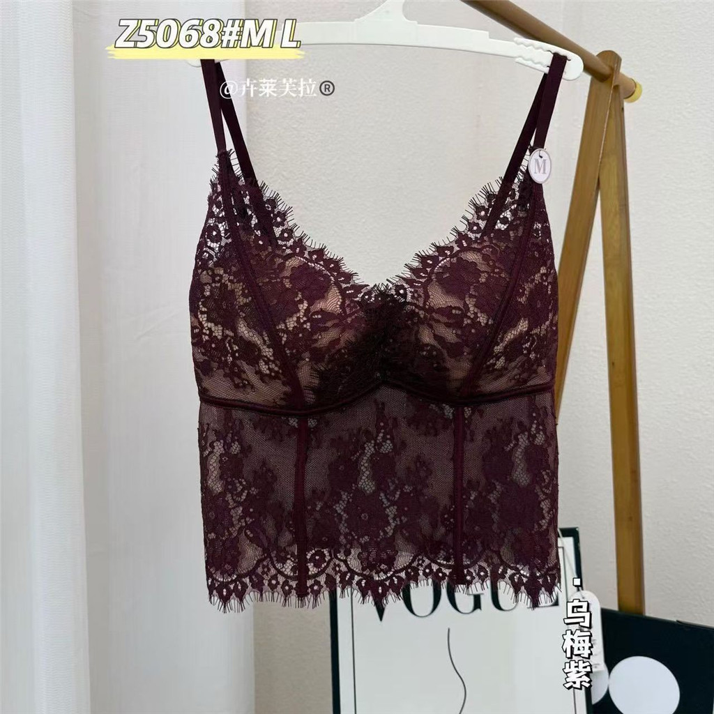 Camisole Phong Cách Mùa Xuân Pháp, Ren Lông Mi, Gợi Cảm