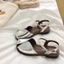 Giày sandal mũi bệt kiểu Pháp đẹp cho nữ, áo khoác ngoài mùa hè với váy, giày La Mã đi biển phong c