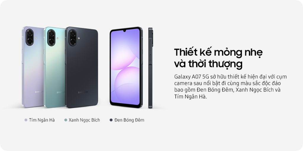 Điện thoại Samsung Galaxy A07 5G (4+128GB) – ảnh mô tả chi tiết 7