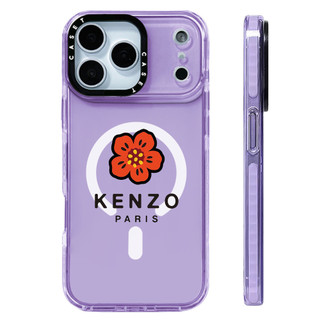 KENZO PARIS Red Florals Ốp Lưng Sạc Từ Tính Không Dây Tương Thích Cho IPhone 12 13 14 15 16 17 ProMax Cover 17 AIR Silicone Mềm Trong Suốt Ốp Lưng Chống Sốc