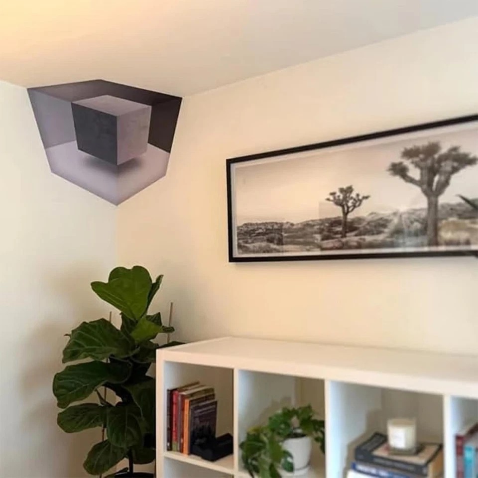 2 Chiếc Sáng Tạo 3D Nghệ Thuật Treo Tường Ảo Ảnh Góc Dán Tường Định Hình Thực Tế Hiện Đại Ảo Ảnh Quang Học Decal Dán Tường Cho Văn Phòng Trang Trí Nhà