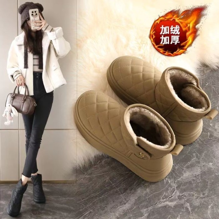 Giày bốt đi tuyết tất cả trong một lông thú mùa đông, thời trang và đa năng, siêu mềm, chống trượt,