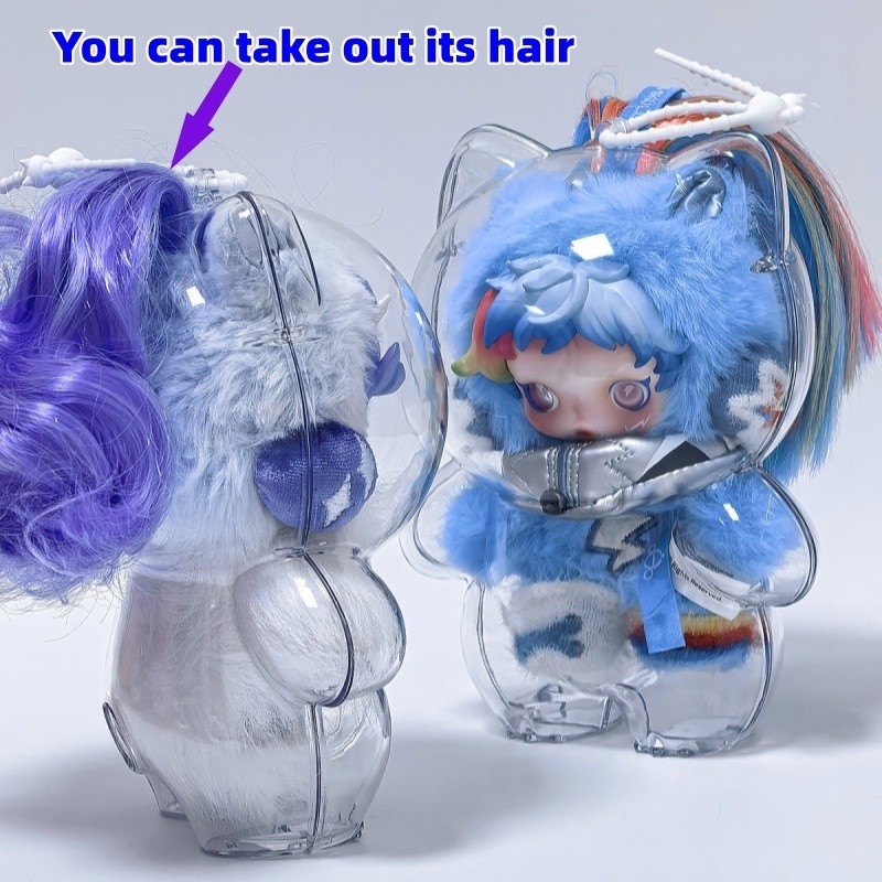 3 CÁI SKULLPANDA x My Little Pony Series Búp bê sang trọng HD Vỏ trong suốt Vỏ bảo vệ chống bụi Hộp lưu trữ Acrylic Phụ kiện mặt dây chuyền búp bê (KHÔNG CÓ ĐÔI)