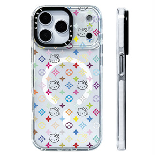 Ốp lưng hình Hello Kitty Color Lines Vỏ sạc từ tính không dây Tương thích cho IPhone 12 13 14 15 16 17 Pro Max Cover 17 AIR Silicone mềm trong suốt Vỏ chống sốc