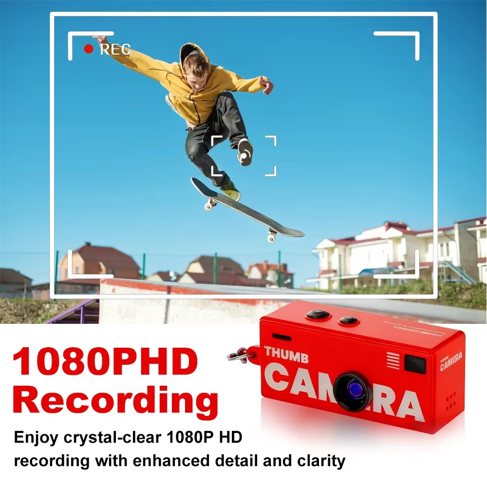 Mini Camera Ngón Tay Cái 1080P HD - Móc Khóa Dễ Thương dành cho Học Sinh