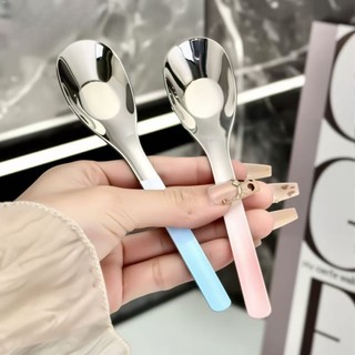 Muỗng inox dày thực phẩm gia dụng tinh tế thìa cán dài Hàn Quốc thìa sữa chua thìa sâu hình dáng ca