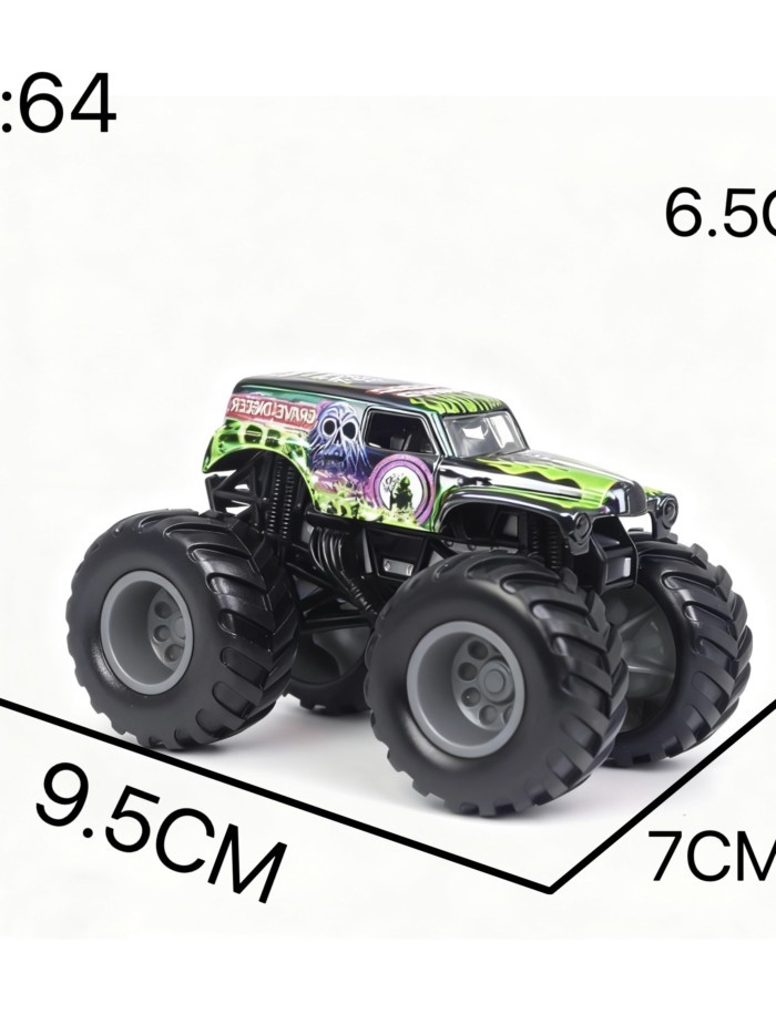 Xe Tải Quái Vật Trong Nước Lăng Mộ Đào 1: 64 Chân Lớn Xe Tải Xe Đẩy Trượt Quái Vật Hợp Kim Bé Trai Nhựa Chống Sốc