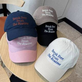 Mũ Bóng Chày Màu Trơn Thêu Nữ Mũ Bóng Chày Vintage Chữ Có Thể Điều Chỉnh Snapback Mũ Chống Nắng Nam Cổ Cong Mái Vòm Vịt Lưỡi Mũ