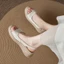 Giày sandal đế dày đế dày đế cao quai bạc, giày La Mã hở mũi dành cho nữ