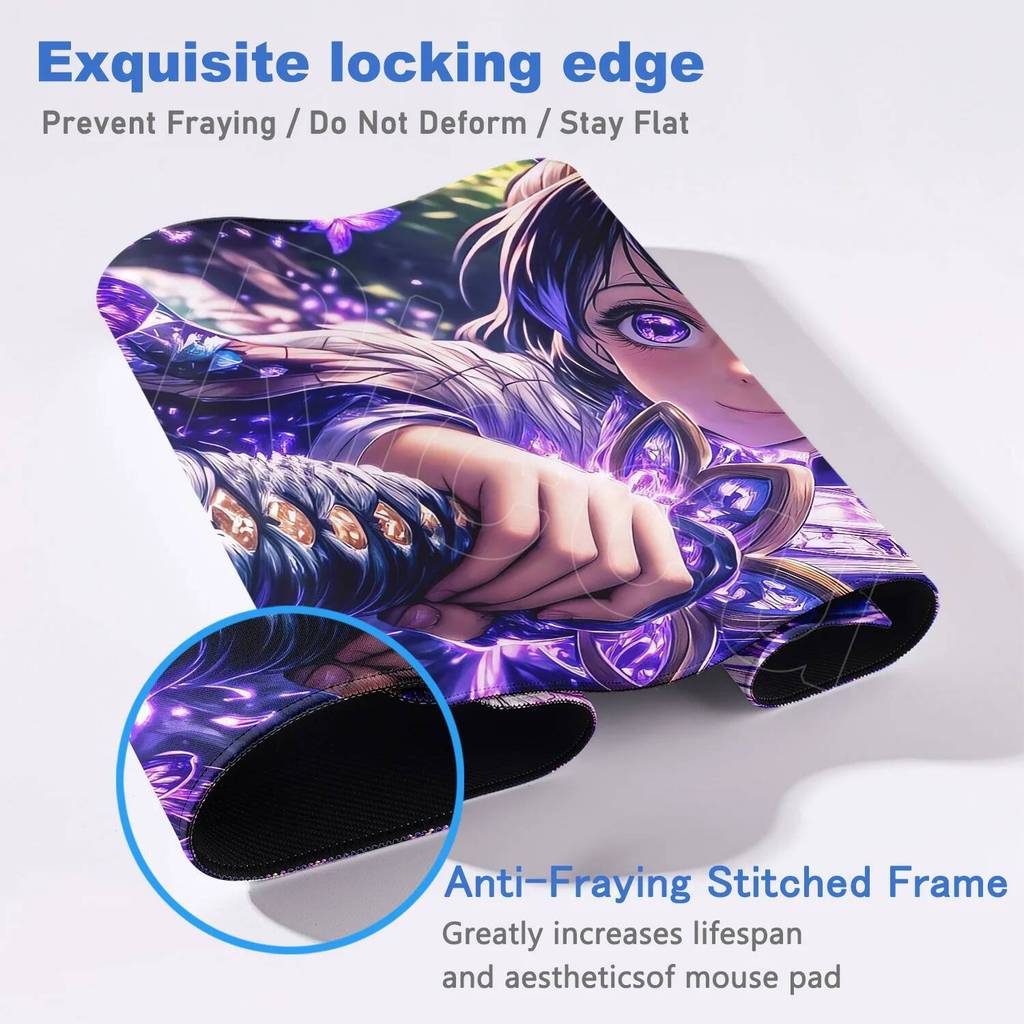Kanroji Mitsuri Hoa Bướm Chuột Miếng Lót Laptop Anime Bàn Phím PC Demon Slayer Chơi Game Mousepad 900x400 Kochou Shinobu Bàn Thảm