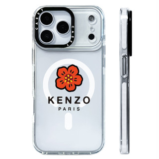 KENZO PARIS Red Florals Ốp Lưng Sạc Từ Tính Không Dây Tương Thích Cho IPhone 12 13 14 15 16 17 ProMax Cover 17 AIR Silicone Mềm Trong Suốt Ốp Lưng Chống Sốc