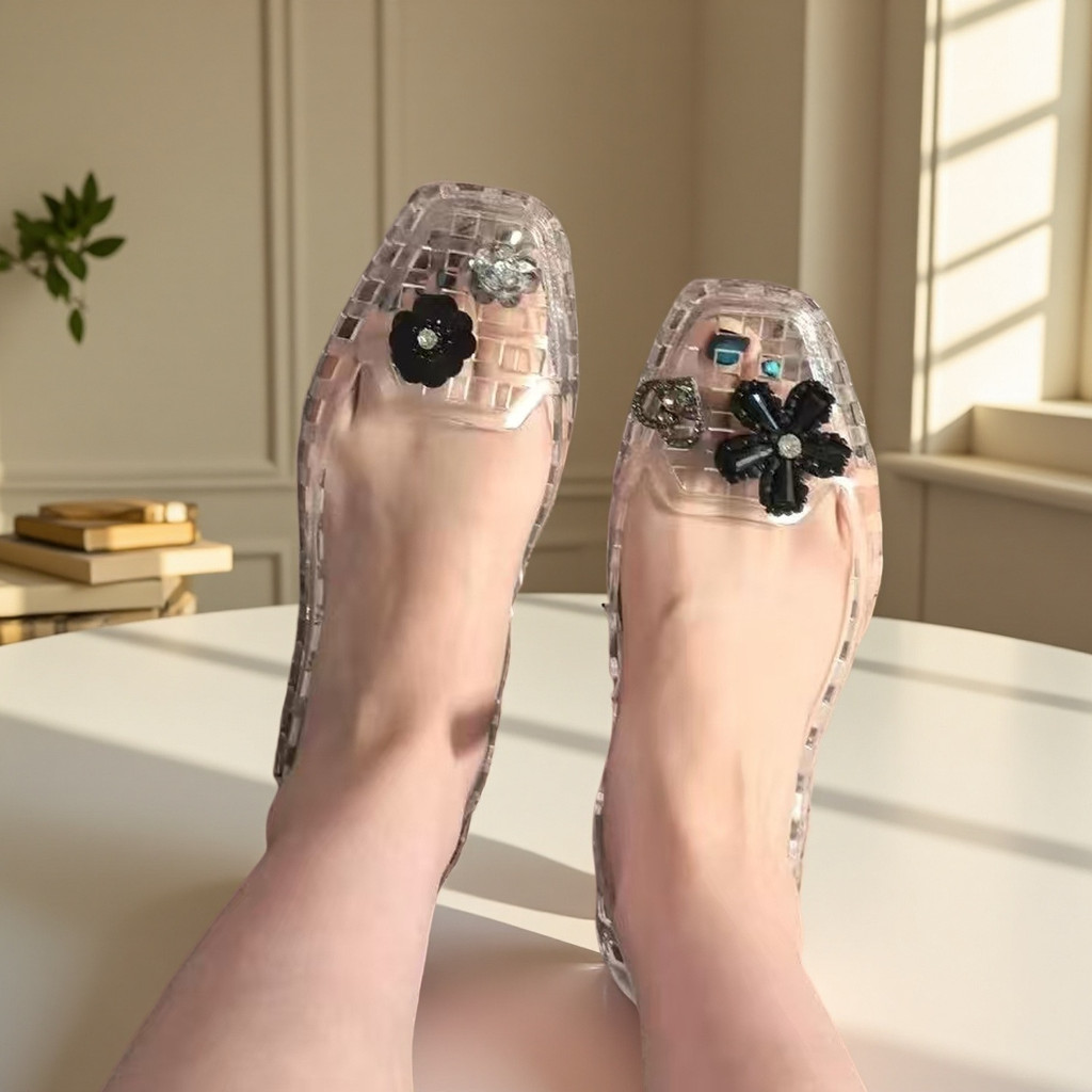 Giày Jelly Giày Hoa DIY Phụ Kiện Pha Lê Giày Hoa
