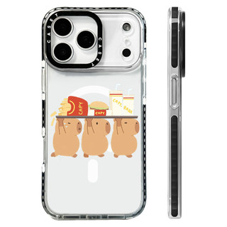 Phim Hoạt Hình Ba Capibara Lift Hamburg Ốp Lưng Sạc Từ Tính Không Dây Tương Thích Cho IPhone 12 13 14 15 16 17 ProMax Cover 17 AIR Silicone Mềm Trong Suốt Ốp Lưng Chống Sốc