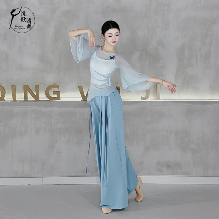 khiêu vũ cổ điển gạc lưới khiêu vũ áo thanh lịch áo mới quần áo tập luyện cơ thể Trung Quốc quần