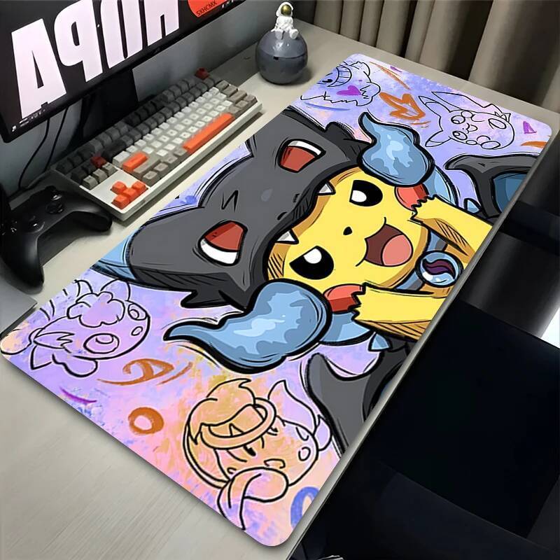 Miếng Lót Chuột Trò Chơi Lớn Cao Su Bàn Thảm Bàn Phím Máy Tính Miếng Lót P-Pokemon Pikachu PC Phụ Kiện Chơi Game Thảm Kawaii Mousepad