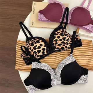 Áo Ngực Push Up Mỏng Không Dây Họa Tiết Báo, Phù Hợp Cho Nữ Có Vòng Một Nhỏ