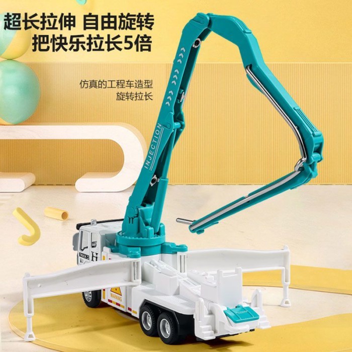 Đồ chơi mô hình xe kỹ thuật hợp kim cho trẻ em: máy xúc, trộn, bơm bê tông, bán tải, móc xe