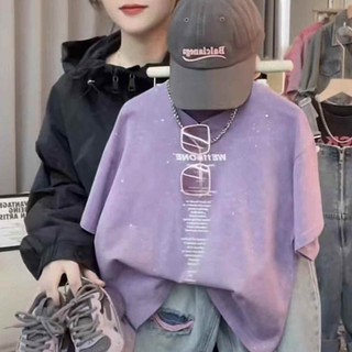 Áo thun cotton tay ngắn in chữ hình bông tuyết mùa hè cho trẻ em