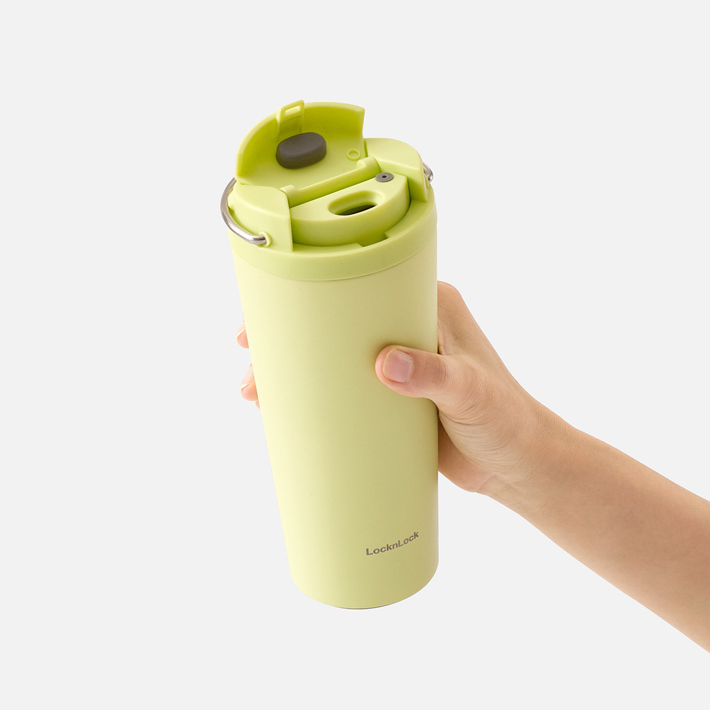 Ly giữ nhiệt LocknLock 550ml có quai xách tiện lợi Bucket One Touch ...