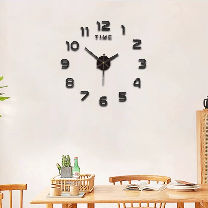 3D Dạ Quang Đồng Hồ Treo Tường Im Lặng Chống Dính Hoạt Động Bằng Pin Không Khoan Tròn Đồng Hồ Treo Tường Hiện Đại Cho Phòng Khách Phòng Ngủ Trang Trí Tường Nhà