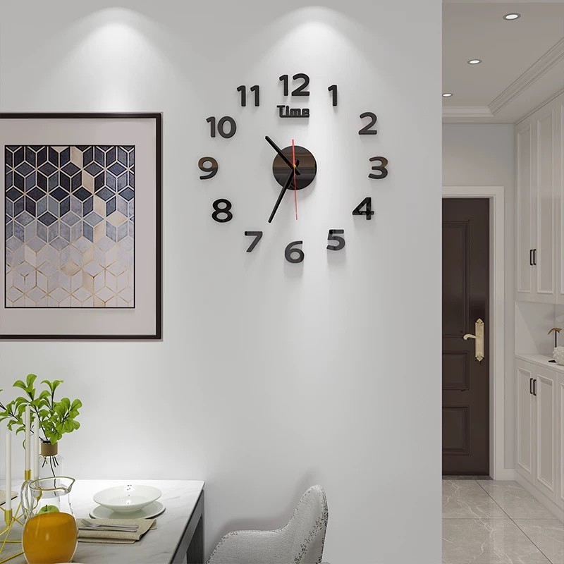 3D Dạ Quang Đồng Hồ Treo Tường Im Lặng Chống Dính Hoạt Động Bằng Pin Không Khoan Tròn Đồng Hồ Treo Tường Hiện Đại Cho Phòng Khách Phòng Ngủ Trang Trí Tường Nhà