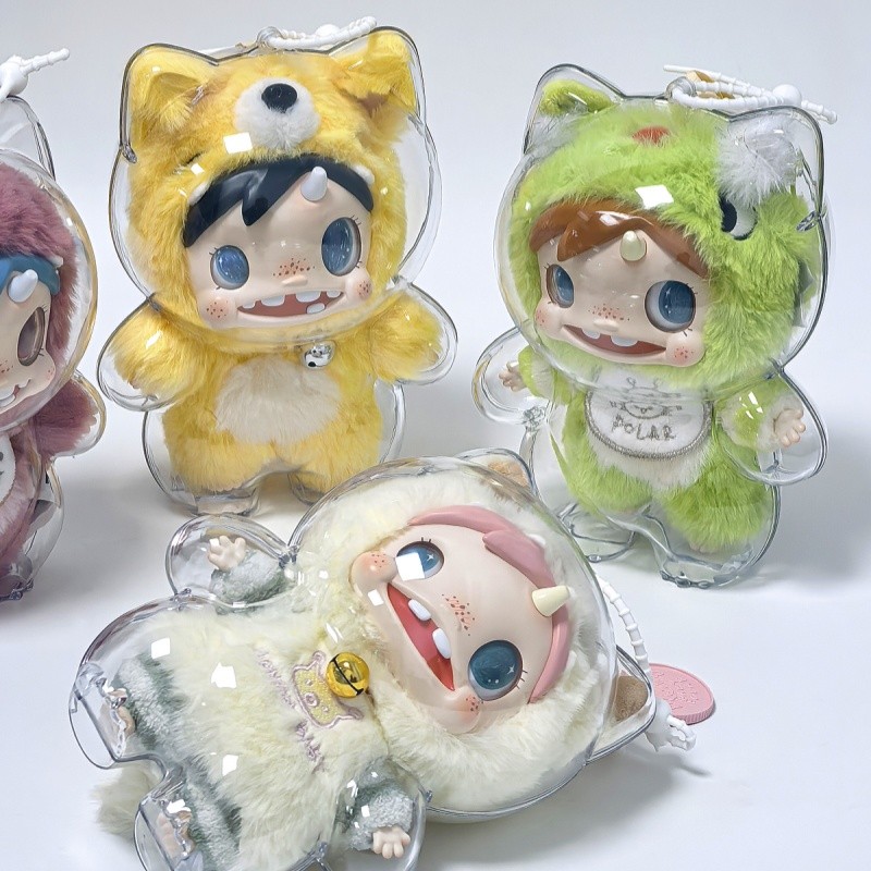 2 CHIẾC POLAR-Montster Baby Collection Series Vỏ bảo vệ HD Búp bê sang trọng trong suốt Vỏ chống bụi Hộp lưu trữ Acrylic Phụ kiện mặt dây chuyền búp bê (KHÔNG CÓ ĐÔI)