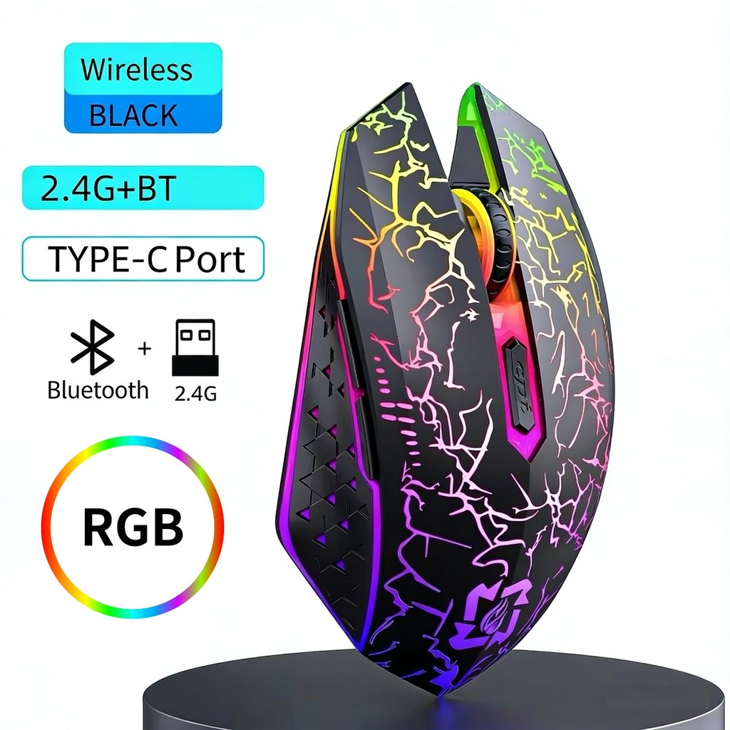 Chuột Chơi Game Không Dây 2.4G Có RGB Sạc Chuột Không Dây USB Bluetooth Đèn Nền Tiện Dụng Silays Euse Cho Laptop Macbook PC Máy Tính Bảng Điện Thoại